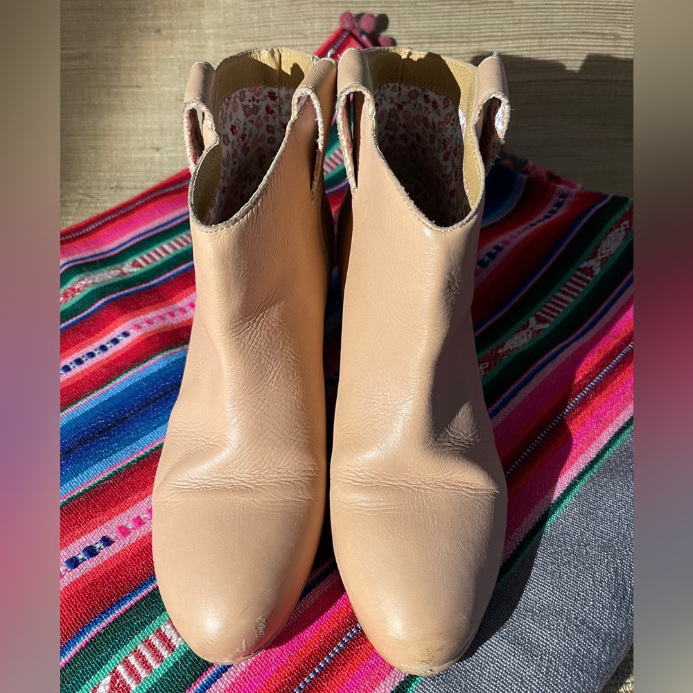 Tan color ankle boots